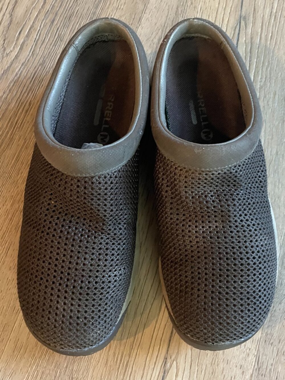 Merrell Encore Dark Earth Taupe Mesh Mule Slip-on Comfort Walking Shoes Woman 6